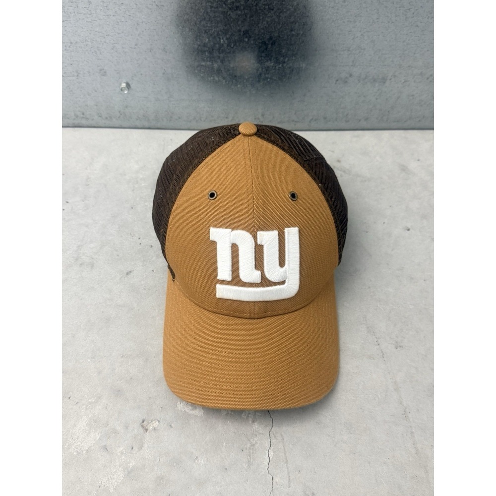 NY Giants Carhartt 47 Brand Trucker Hat Cap Brown Tan Snapback NFL Mens OSFA